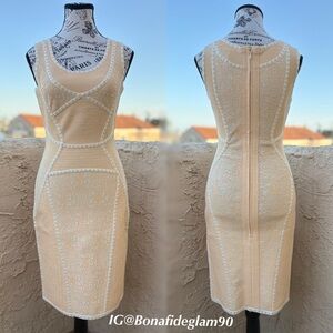 Herve Leger Bellini laser-cut coated bandage dress size S small $2,400